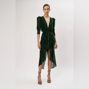 RONNY KOBO Astrid Devoré-Velvet Midi Dress XL